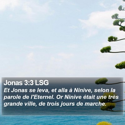 Jonas 3:3 LSG Bible Verse Image
