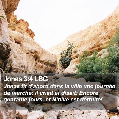 Jonas 3:4 LSG Bible Verse Image