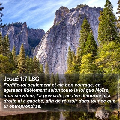 Josué 1:7 LSG Bible Verse Image