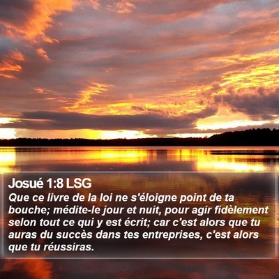 Josué 1:8 LSG Bible Verse Image