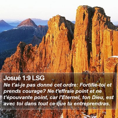 Josué 1:9 LSG Bible Verse Image