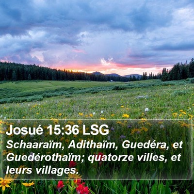 Josué 15:36 LSG Bible Verse Image
