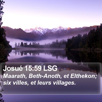Josué 15:59 LSG Bible Verse Image