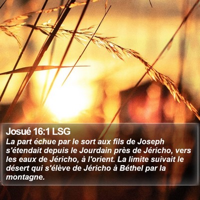 Josué 16:1 LSG Bible Verse Image