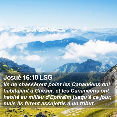 Josué 16:10 LSG Bible Verse Image