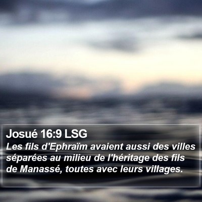 Josué 16:9 LSG Bible Verse Image