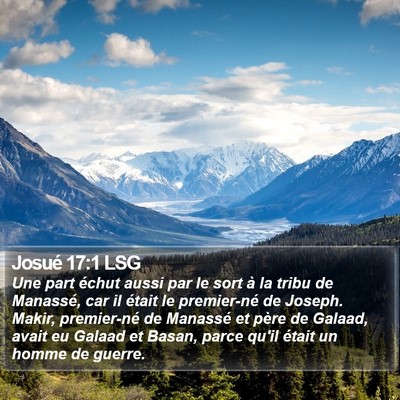 Josué 17:1 LSG Bible Verse Image