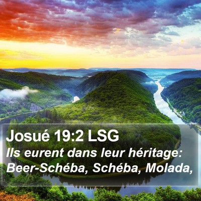 Josué 19:2 LSG Bible Verse Image