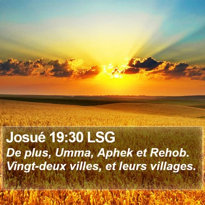 Josué 19:30 LSG Bible Verse Image
