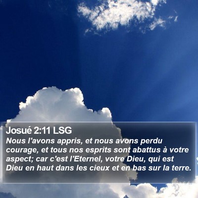 Josué 2:11 LSG Bible Verse Image