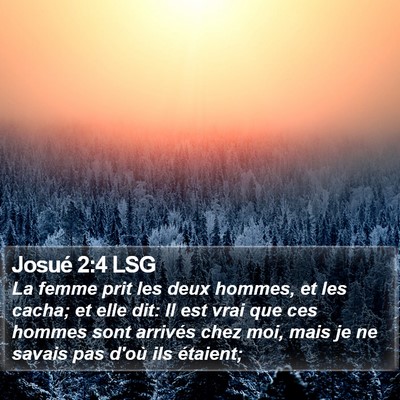 Josué 2:4 LSG Bible Verse Image