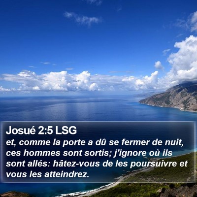 Josué 2:5 LSG Bible Verse Image