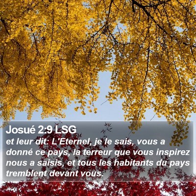 Josué 2:9 LSG Bible Verse Image