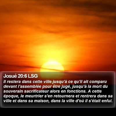 Josué 20:6 LSG Bible Verse Image