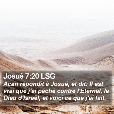 Josué 7:20 LSG Bible Verse Image