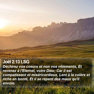 Joël 2:13 LSG Bible Verse Image