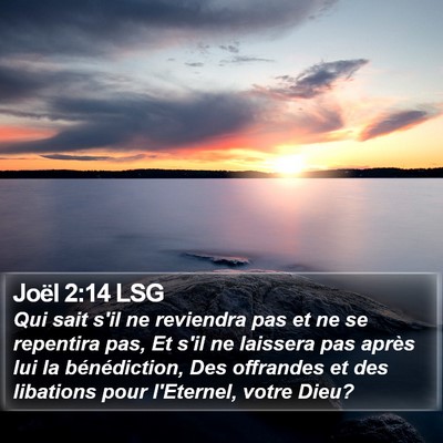 Joël 2:14 LSG Bible Verse Image