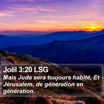 Joël 3:20 LSG Bible Verse Image