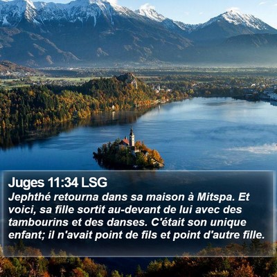 Juges 11:34 LSG Bible Verse Image