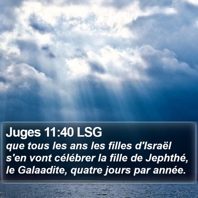 Juges 11:40 LSG Bible Verse Image