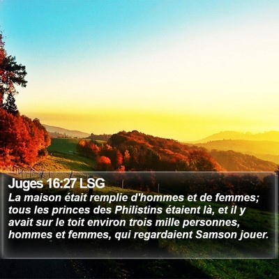 Juges 16:27 LSG Bible Verse Image