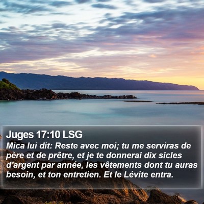Juges 17:10 LSG Bible Verse Image
