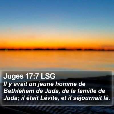 Juges 17:7 LSG Bible Verse Image