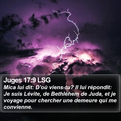 Juges 17:9 LSG Bible Verse Image