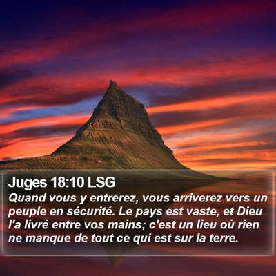 Juges 18:10 LSG Bible Verse Image