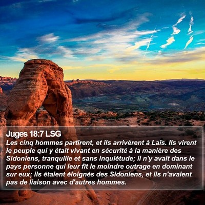 Juges 18:7 LSG Bible Verse Image