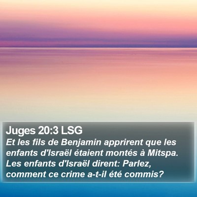Juges 20:3 LSG Bible Verse Image