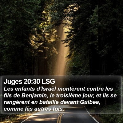 Juges 20:30 LSG Bible Verse Image