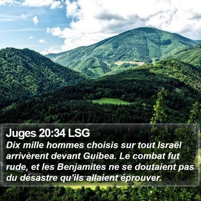 Juges 20:34 LSG Bible Verse Image