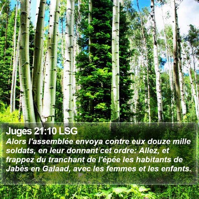 Juges 21:10 LSG Bible Verse Image