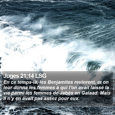 Juges 21:14 LSG Bible Verse Image