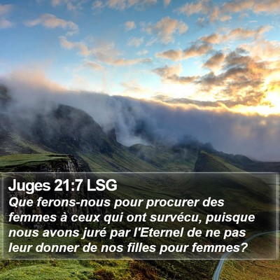 Juges 21:7 LSG Bible Verse Image