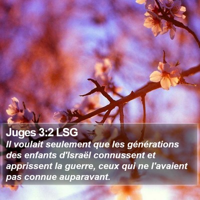 Juges 3:2 LSG Bible Verse Image