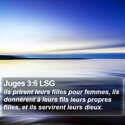 Juges 3:6 LSG Bible Verse Image