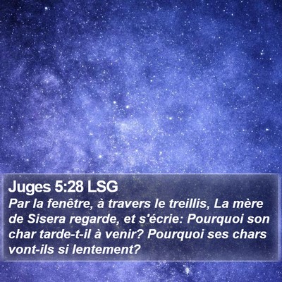 Juges 5:28 LSG Bible Verse Image