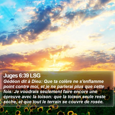 Juges 6:39 LSG Bible Verse Image