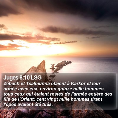 Juges 8:10 LSG Bible Verse Image