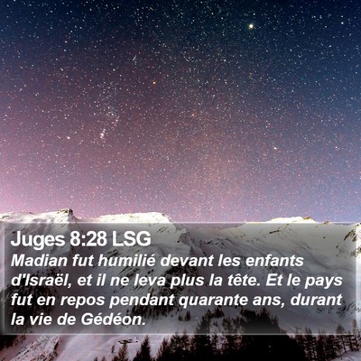 Juges 8:28 LSG Bible Verse Image