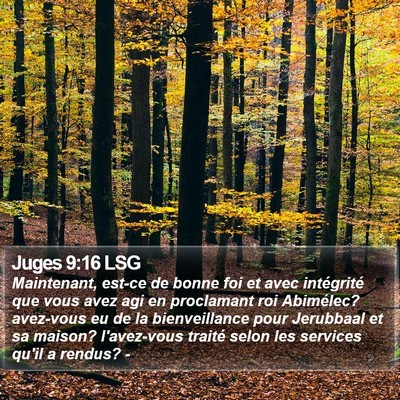 Juges 9:16 LSG Bible Verse Image