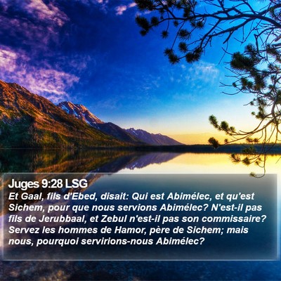 Juges 9:28 LSG Bible Verse Image