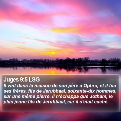 Juges 9:5 LSG Bible Verse Image