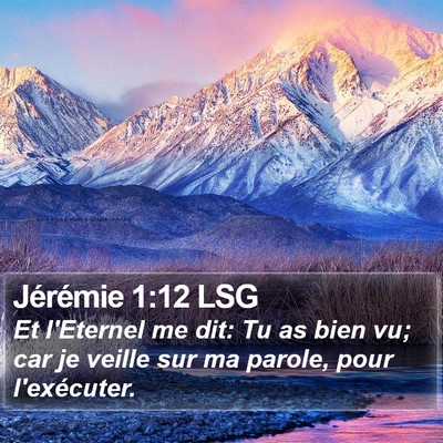 Jérémie 1:12 LSG Bible Verse Image
