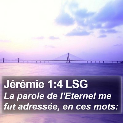 Jérémie 1:4 LSG Bible Verse Image