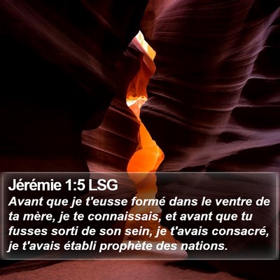 Jérémie 1:5 LSG Bible Verse Image