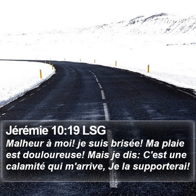 Jérémie 10:19 LSG Bible Verse Image