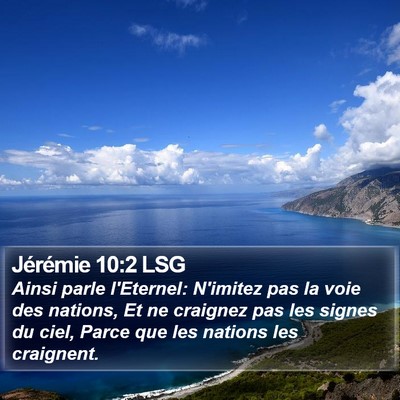 Jérémie 10:2 LSG Bible Verse Image